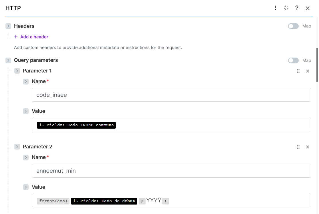 Node 3 suite 1 — Query params DVF