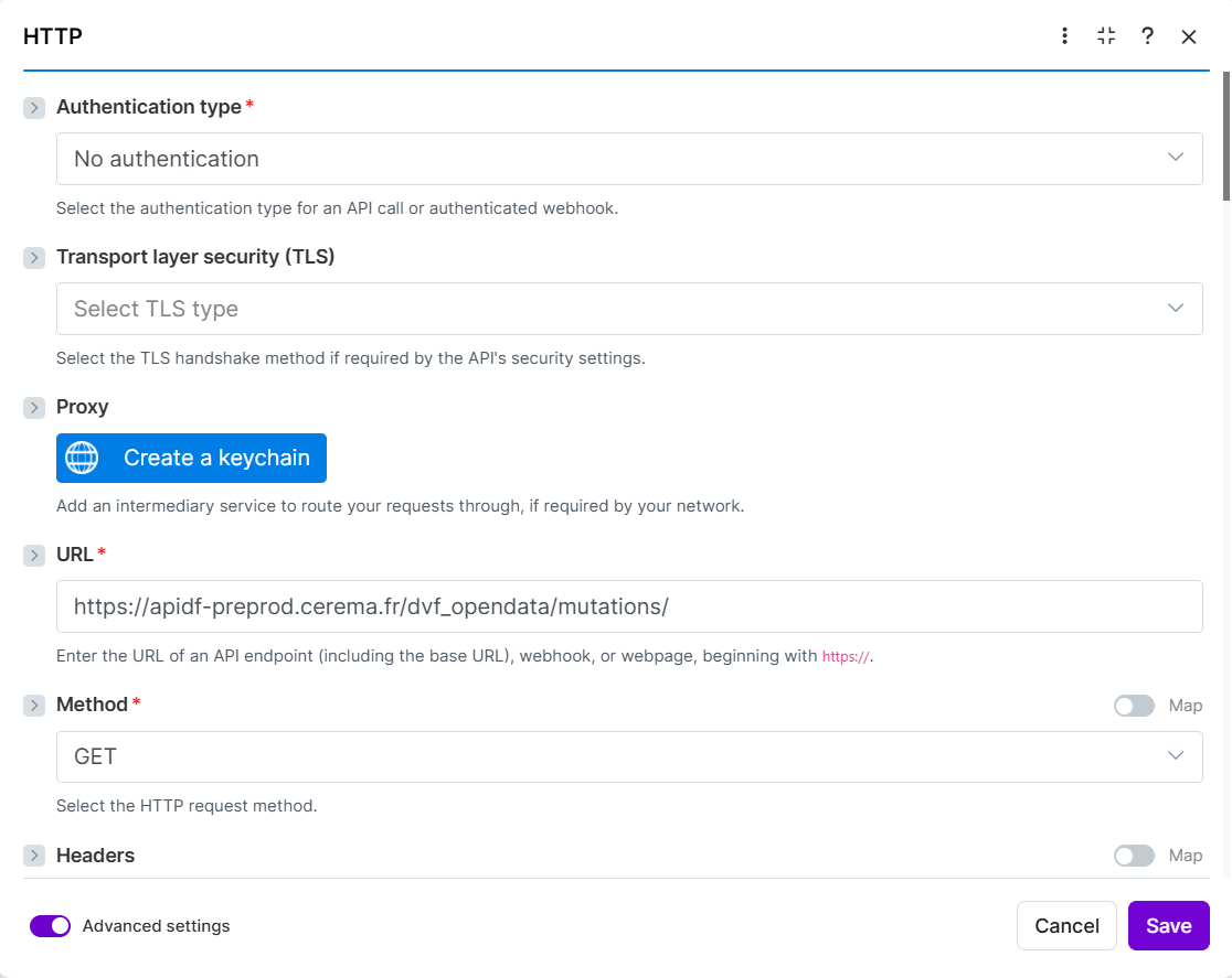 Node 3 — Configuration HTTP GET