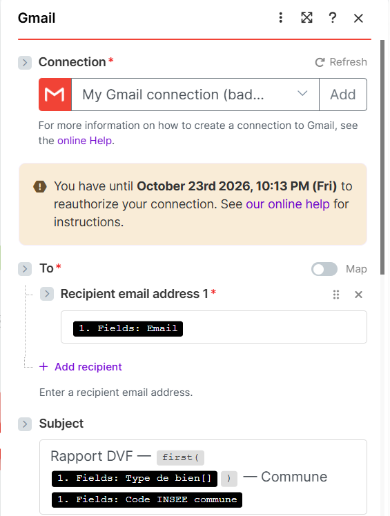 Node 8 — Gmail paramètres 1/3